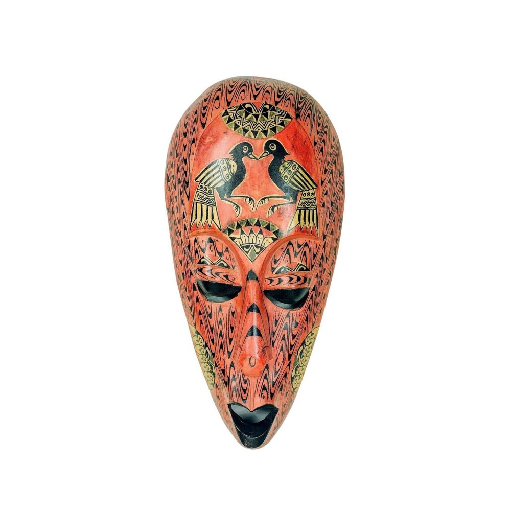 Vintage Traditional Hand Painted Balsa Wood Festival de Los Diablito Boruca Mask